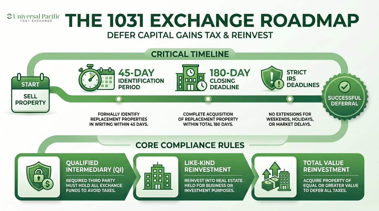 Infographic showing the step-by-step 1031 exchange roadmap