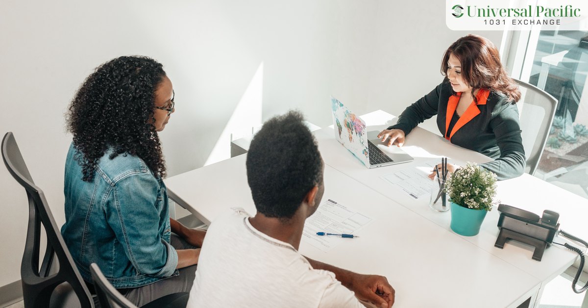 Investors meeting a qualified intermediary in an office